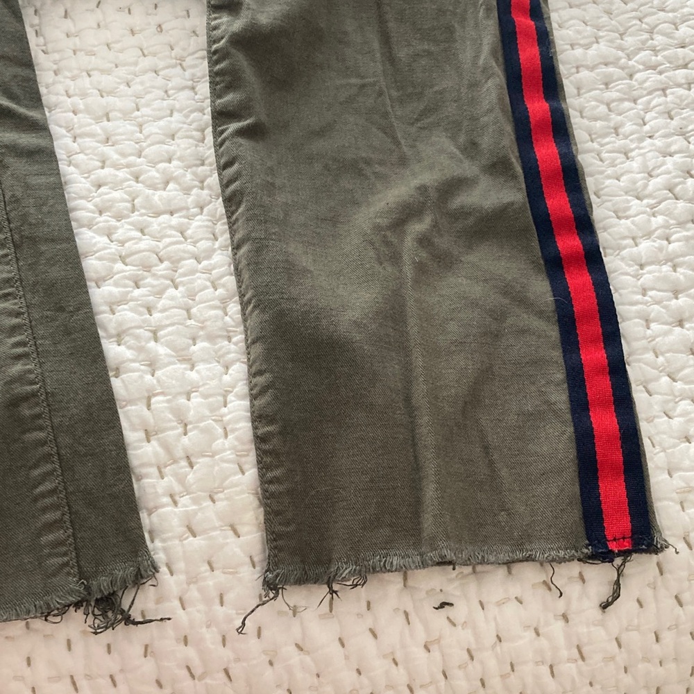 Pistola Olive Green Mossy Red Navy Stripe Ankle Jeans Womens Sz 29 Cotton Blend - Picture 6 of 8